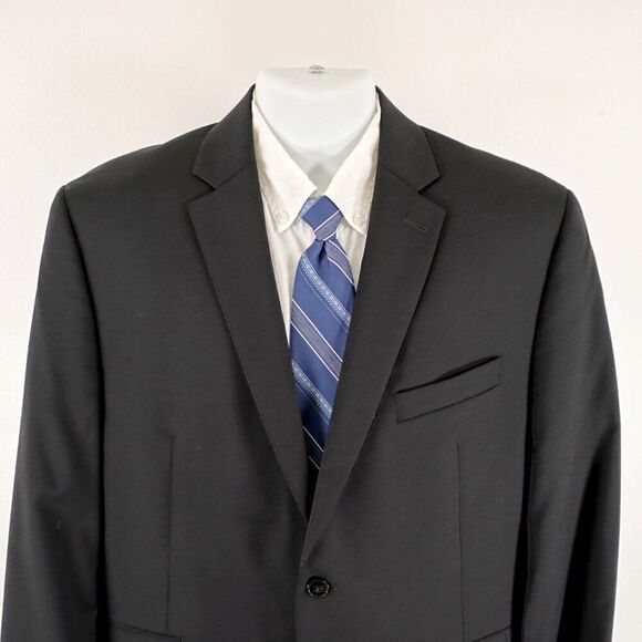 Calvin Klein Black Wool‎ 2 Button Blazer 42S - Picture 1 of 13